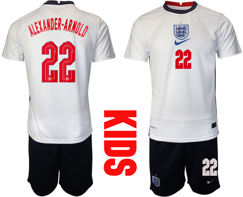 2021 European Cup England home Youth #22 soccer jerseys